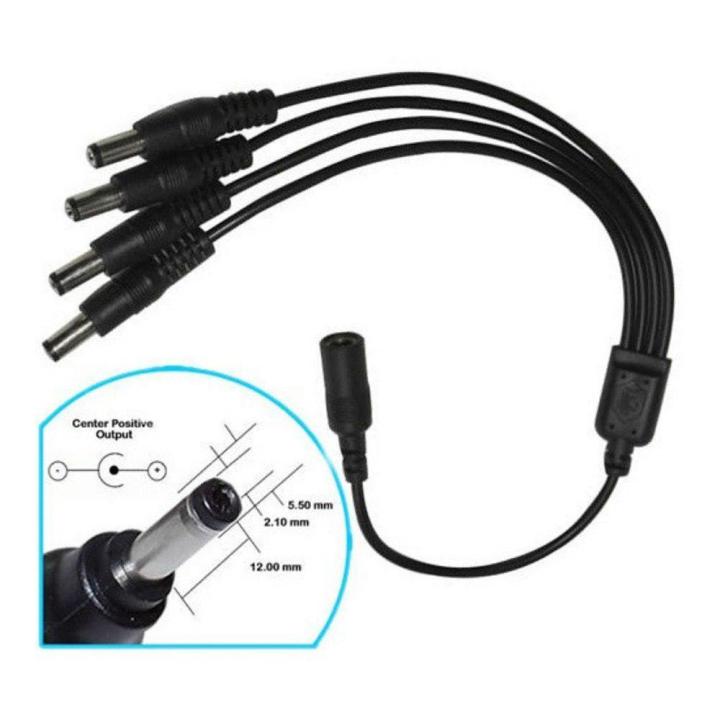 4 Way DC Power Splitter Adapter CCTV 1 Female to 4 Male DC Power Plug ...