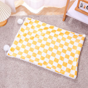 Chăn thảm lông cùn fleece 2 lớp siêu mềm kẻ quả bông cho chó mèo thú cưng - Đen Ta pet shop