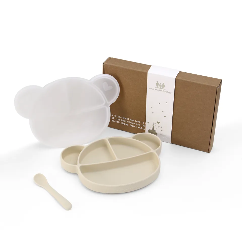 Miracle baby (With Suction) Silicone Divided Toddler Baby Plates