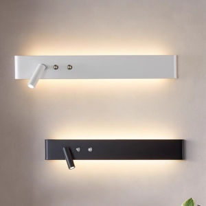 SXH Minimalist long strip wall lamp designer creative spotlight with built-in switch background wall lamp bedroom bedside reading ambient light