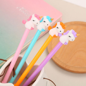 DS.Cute Unicorn Gel Pen Black Ink 0.5mm Office School Student Stationery Supplies Alat Tulis Pelajar Kids Door Gift