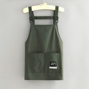 DAWEIF 2 Sizes Barber Apron Breathable Professional Cooking Aprons  Large Pocket Working Clothes for Hairdressing