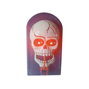 SWALLOWED Battery-operated Animated Skull Doorbell Vocal Plastic Halloween Skeleton Prop Electronic Prank Toy Durable Talking Ghost Bell Haunted House
