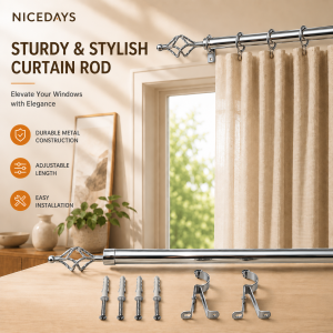 123BABY Adjustable Curtain Rod Gold and Black Strong Durable Thick 25/28mm with Complete Accessories Bracket Screws And Tox Easy to Install Adjustable Length 70-120cm 100-200cm 150-300cm