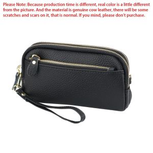 Royal Bagger Clutch Wallet Purse for Women Genuine Cow Leather Large Capacity Zipper Wallets Fashion Chain Crossbody Bag 1571
