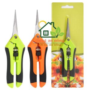 KC04B - Kéo mũi nhọn cắt tỉa cành thép không gỉ có nút chốt khóa mở xài êm tay gọn nhẹ