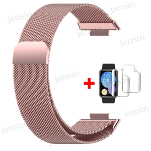 Fit 2 Strap Metal Bracelet For Huawei Watch fit 2 Wristband Watch fit 2 Stainless Steel Strap with film For Huawei fit 2 smart watch
