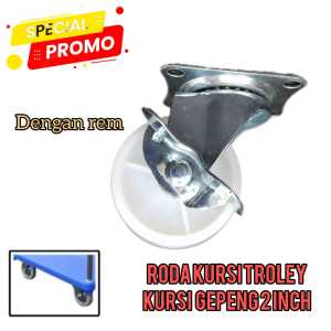 Roda Kursi Gepeng Putih Nylon Roda Caster Kaster Castor Wheel Roda Troly Gerobak Etalase Tebal Harga Per Set 4 Buah Ukuran 2 inch