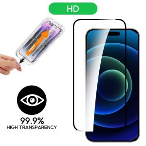 TBTIC Tempered Glass For iPhone 16 15 14 13 12 11 Pro Max Plus XR X Xs Screen Protector HD Matte Privacy Green Light With Auto Alignment Easy Install Full Coverage