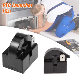 Starter Relay Parts 2 Pin 1 Pin 15 Ohm PTC Starter For Refrigerator Compressor Plastic Black