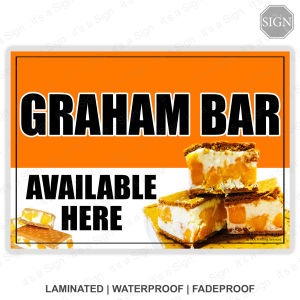 Graham Bar Available Here For Sale Store Sign - Laminated Signage Label - A4 / A3 Size