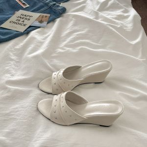[Free Shipping] Height-Increasing 6Cm Wedge Heel Slip-On Sandals 2026 Summer New Collection Stylish And Elegant Open-Toe Sandals For Women