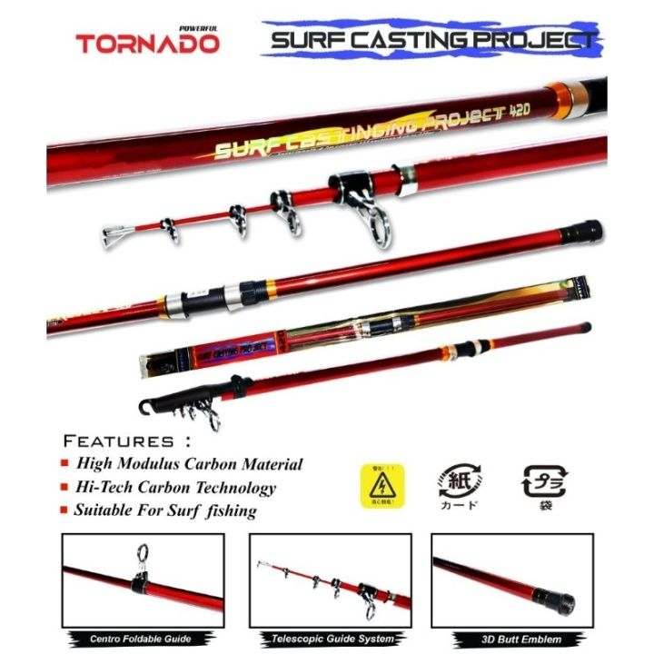 Joran pancing TORNADO SURF CASTING PROJECT 360 390 420 | Lazada