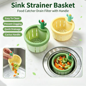 Cactus Handle Kitchen Sink Strainer Basket Anti Clog Food Waste Catcher Drain Filter Easy To Clean
