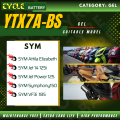 CYCLE YTX7A-BS GEL BATTERY SYM VF3i 185 MOTORCYCLE BATTERY KARISMA/COMEL/EVOZ/JETZ125/VR125/JET/POWER/PASSION BATERI MOTOSIKAL. 