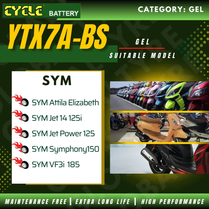 CYCLE%20YTX7A-BS%20GEL%20BATTERY%20SYM%20VF3i%20185%20MOTORCYCLE%20BATTERY%20KARISMA/COMEL/EVOZ/JETZ125/VR125/JET/POWER/PASSION%20BATERI%20MOTOSIKAL%20-%20Image%206