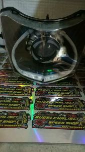 Reflektor mika batok kedok headlamp kepala lampu depan Honda Supra fit new cakram model custom motif projie highlow plus alis RGB