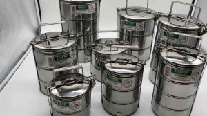 Horse Brand 14cm Food Carrier Tiffin Lunch Box Bekas Makanan Mangkuk Tingkat Stainless Steel