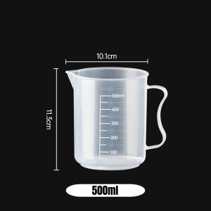 Plastic Measuring Cup Beaker Transparent Graduated Scale 250 500 1000 Reusable Kitchen Baking Lab Container