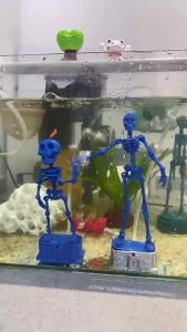 Sacesr Realistic Dancing Skeleton Aquarium Bubbler 3D Printed Underwater Fish Tank Dance Skull Bubbler Plastic with Suction Cup K6R8Z
