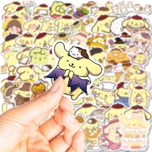 60pcs Kawaii Sanrio Stickers Hello Kitty Kuromi Pochacco Cartoon Decals Decorative Waterproof Cute Anime Stickers for Kids Toys