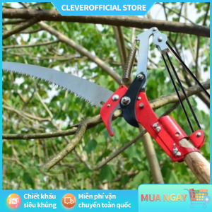 ⚡Miễn Phí Vận Chuyển⚡Kéo cộng lực cắt cành giật dây trên cao 3m- Bộ đầu kéo kèm lưỡi cưa