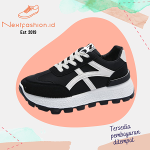 Nextfashion Sepatu olahraga sneakers wanita kekinian bahan kulit PU Premium 328