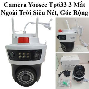 Camera Yoosee Tp633 3 Mắt Ngoài Trời 15.0 Mpx Zoom 12X Siêu Nét Góc Rộng Có Màu Ban Đêm