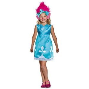 Children Halloween Cosplay Dress for Girls Trolls Bobbi Frank Cosplay Costumes Kids Carnival Party Cosplay Clothes with Wig