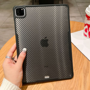 HEXDRAGON Carbon Fiber Patterned Transparent Without Cover Case for Apple ipad Mini 6 5 4 Gen 10th 9th 8th 7th 6th 5th Generation Pro11 Casing Clear No Cover Anti-bending Shockproof