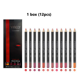 [Shipment From Malaysia]12-colour set plumping lip lip liner lipstick pencil waterproof long-lasting non-removal hook line nude matte 唇线笔