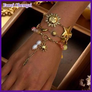 Fanzi 1 mảnh tinh tế Sao Mặt Trăng đa năng giản dị kỳ nghỉ phong cách nối vòng đeo tay người Mặt trời Mặt Dây chuyền vòng tay nữ trang sức quà tặng