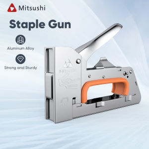【Free nails】Mitsushi Staple Gun Tacker Heavy Duty Gun Tacker Staple Gun with staple wire/U-shaped Nail 1008F 2400pcs Gun Tacker Staples Wire Refill