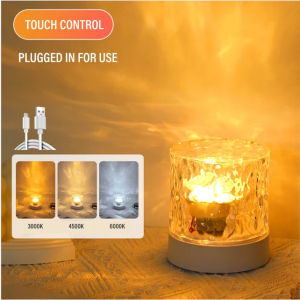 ✅[SG Ready Stock] LED Rotating Ripple Light Colorful Ambient Gift Lamp Adjustable Bedroom Bedside Table Light Touch Control with Battery/Remote
