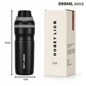 Leakproof 590ml 316 Stainless Steel Vacuum Tumbler Seamless Inner Liner 12H Hot 24H Cold 3-Way Drink Portable Travel Cup - HoneyLion