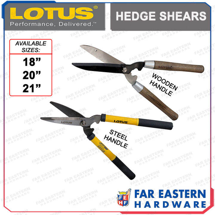 LOTUS Hedge Shears Grass Trimmer Scissors Shear Cutter Wooden Steel ...