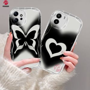 (Lokal Ready) PENGER Casing hp Redmi A2 A1 Redmi Note 12 Pro Redmi 10 2022 9 12C 10C 9A 10A 9C Note10 5G 10s Note11 11s Note8 Note9s Pasangan Gradien Hitam Cinta Hati Kupu-Kupu Retro Soft Case