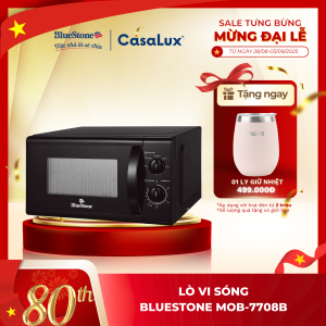 ( HÀNG CHÍNH HÃNG - 1 ĐỔI 1 TRONG 30 NGÀY ) Lò Vi Sóng Cơ BlueStone MOB-7708B - 20 Lít - 1050W - Bảo hành 2 năm trên toàn quốc - CasaLux Store
