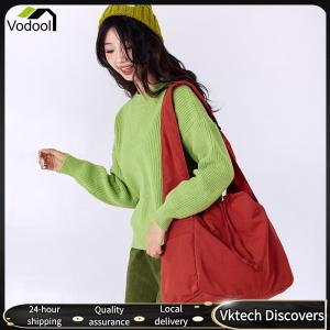 【Vodool】Nylon Drawstring Bag Slouchy Crossbody Bag Messenger Bag for Women Work Shopping Travel