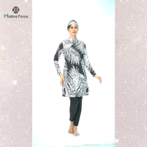 Motive Force Baju Swimming Muslimah Full Set Baju Renang Beachwear Baju Mandi Muslimah Plus Size Muslimah Swimwear 3/4 Piece Set
