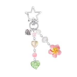 Playful Floral Design Acrylic Charm For Keychains Phone Accessories Lightweight KeychainGift For Her Birthday