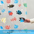 Goldfish Clear Shower Curtain, 78" W x 72" L Waterproof Lightweight Fish Shower Curtain Liner, PEVA Long Bath Fashion Shower Curtains with 12 Grommets Hooks for Bathtub Bath Bathroom. 