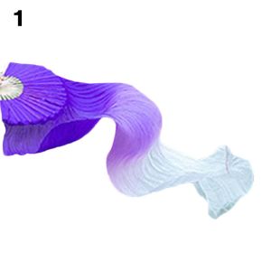 GOLDVAULT Kid Women Dancer Practice Long Imitation Long Silk Fans Silk Fans Belly Dancing Fan Rayon Silk Fans
