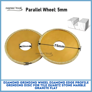 Diamond Grinding Wheel Bevel Edge Roda Gerinda Diamond grinding wheel Bullnose Model FLAT 5 10 15 20MM