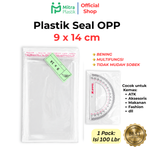 Plastik Seal OPP 9x14 (100 lembar) / Plastik Seal 9 x 14 Bening Lem Rekat Roti Undangan