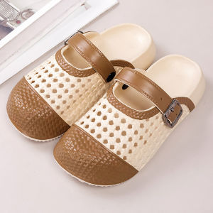 Free Shipping WomenS Summer New Style Color-Blocked Hollow-Out Indoor Casual Slip-On Sandals Comfortable For Both Indoor And Outdoor Wear WomenS Perforated Clogs