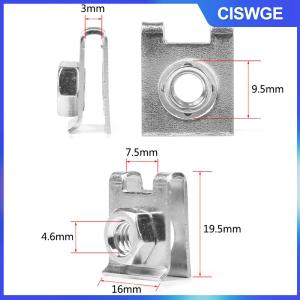 CISWGE 10 cái ốc vít biển số xe ô tô kẹp cố định đinh vít 6mm