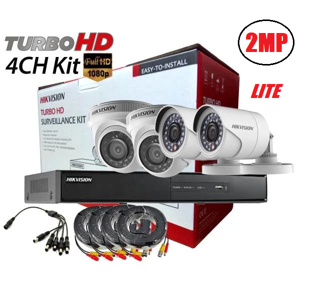 Hikvision (package) TVI-4CH2D2B-2MP/Lite 4channel DVR, 2x Dome, 2x ...