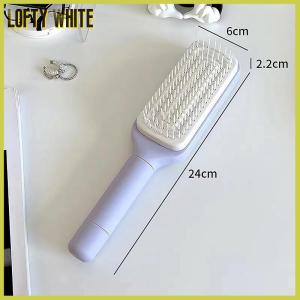 Lofty White Self Cleaning Hairbrush Women Hair Brush One-key Cleaning Hair Loss Airbag Scalp Massage Comb Anti-Static Hairbrush