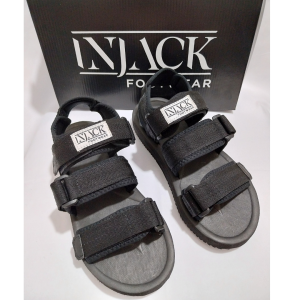 Injack Footwear - Sandal Sendal Gunung TRavelig Casual Pria Wanita Wren Full Black size 36-44
